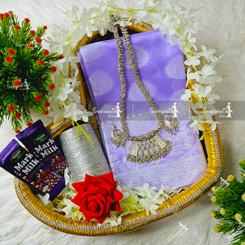 Fashionable Silk Katan Saree Combo Set For Women - Student Budget Gift Pack