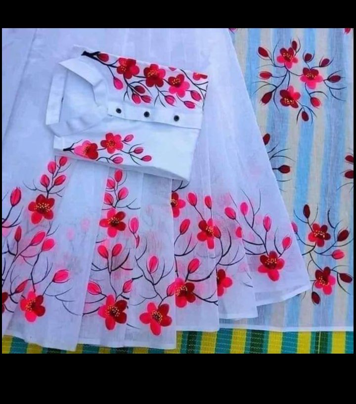 Hand Printed Saree without Panjabi
